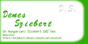 denes sziebert business card